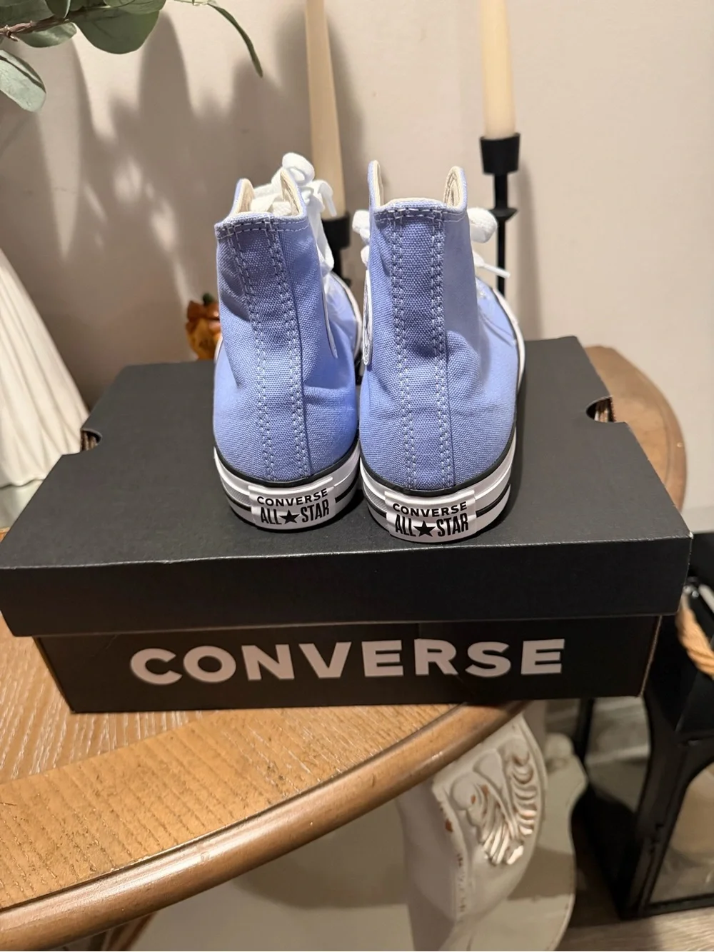 Converse Kids' High Top Sneakers - Lavender Blue with White